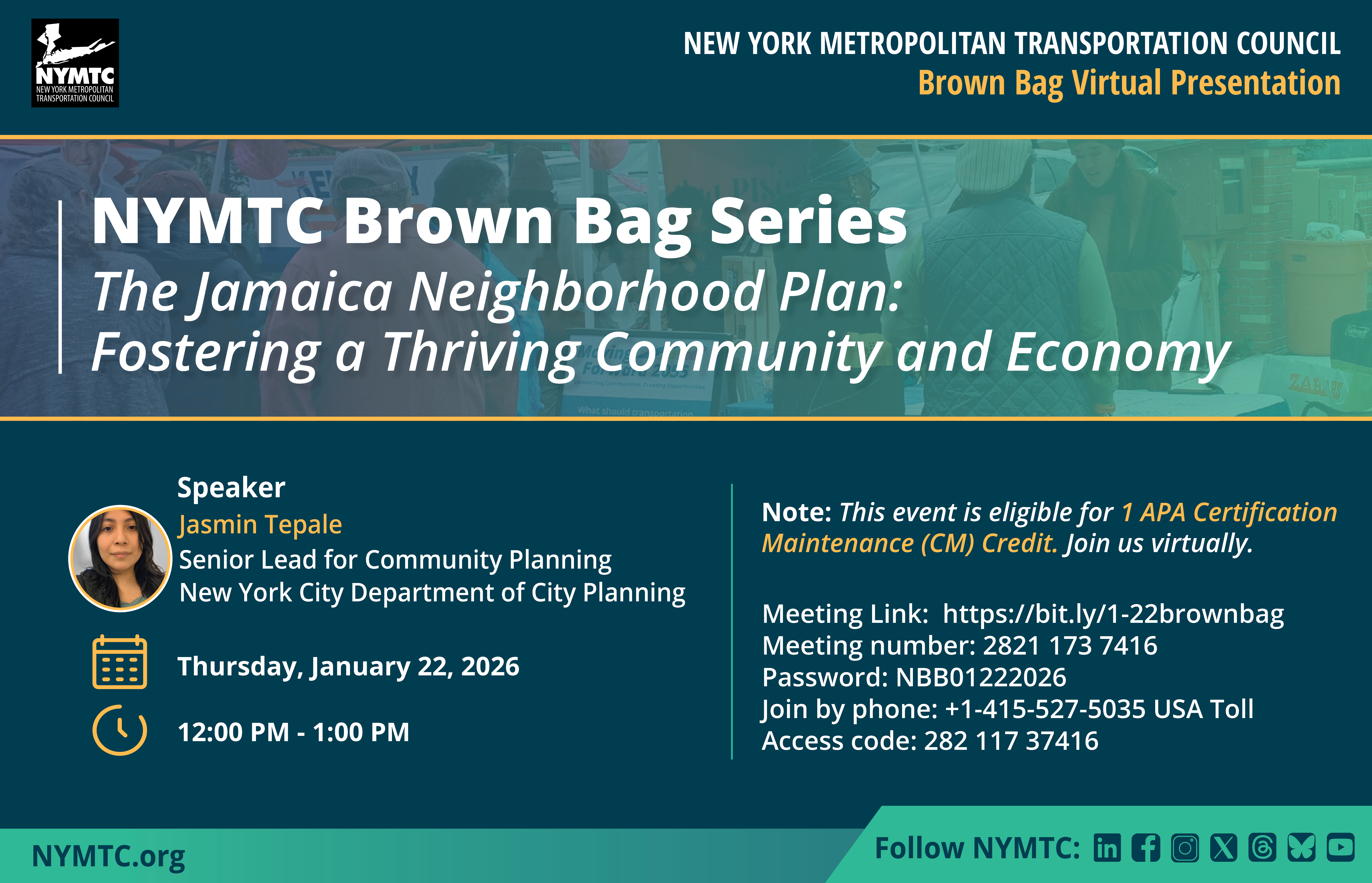 NYMTC Brown Bag - Jamaica Neighborhood Plan - Jan 22 2026